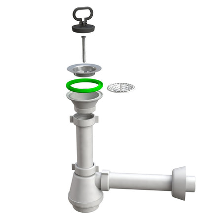 Sifone Lavello A Fiasca Magnum A Una Via 11/2- D. 40 X 230 Mm- Bonom- Pezzi 1