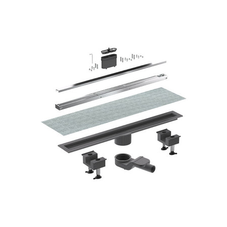 Canaletta Doccia Canalissima Alluminio Orizzontale Kit- L. 30 Cm- Bonom- Pezzi 1