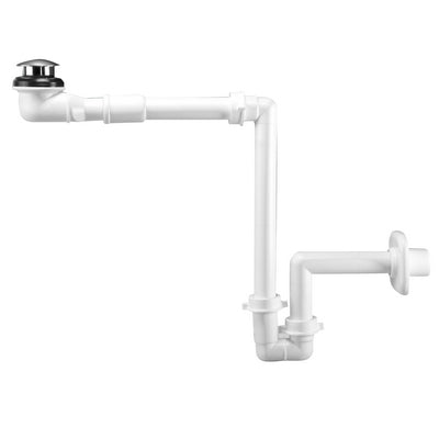 Kit Spazio Bagno Sifone Salvaspazio Per Lavabo + Piletta Bassa Bianco Lira