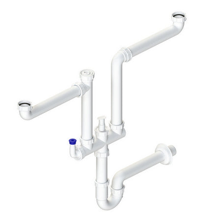 Sifone Salvaspazio A 2 Vie Con Att. Lavastoviglie- 11/2- Dh- Pezzi 1