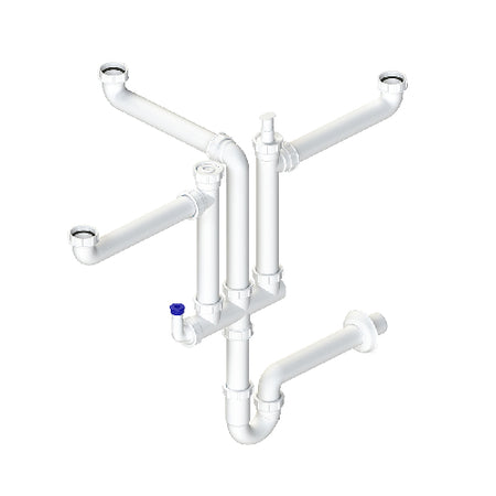 Sifone A 3 Vie Con Doppio Attacco Lavastoviglie- 11/2- Dh- Pezzi 1