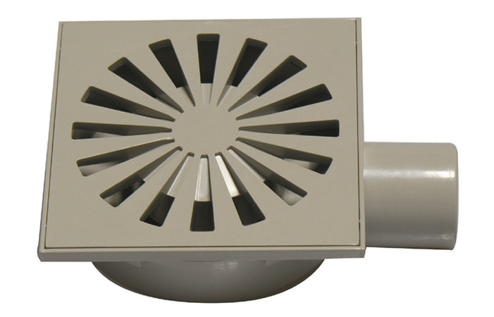 Chiusino Sifonato Grigio In Abs Con Griglia- Mm. 150 X 150- Dh- Pezzi 1