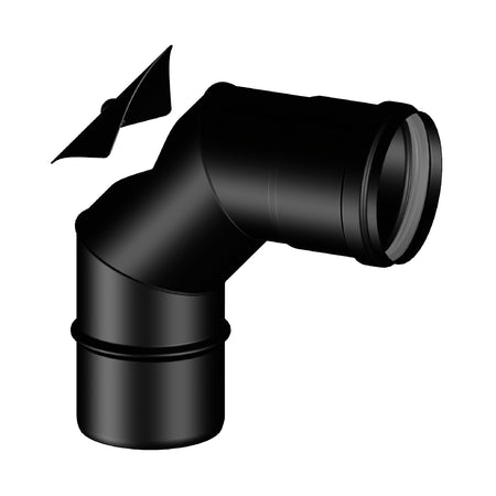 Curva 90 ° Mf Con Ispezione Pellet Smaltato- Diam. 100- Stabi- Pezzi 1