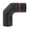 Curva Eco-Pellet 90 ° Smaltato Nero- Diam. 100- A.L.A- Pezzi 1