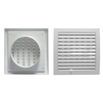 Griglia Di Aerazione Quadrate Con Imbocco Tondo- Diam.100- Dk- Pezzi 1
