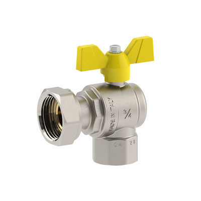 Valvola A Sfera Per Gas A Squadra Femmina-Dado Girevole- 3/4F X 1D Dn 20- Fiv- Pezzi 1