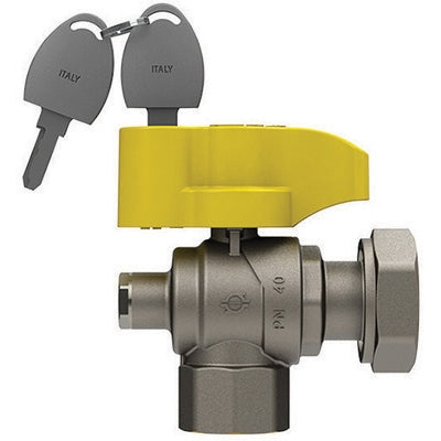 Valvola A Sfera Gas A Squadra Con Farfalla E Serratura Fem. -Dado G.- 1 X 11/4 Dn 25- Fiv- Pezzi 1