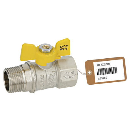 Valvola A Sfera Gas Mf A Farfalla Mod. Dakota F-Brico- 1/2 Dn 12- Faidf- Pezzi 1