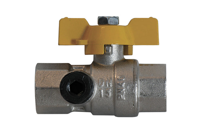 Valvola A Sfera Gas Con Passaggio Totale Ed Attacco Manometro- 1/2 Dn 15- Enolg- Pezzi 1