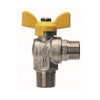 Valvola A Sfera Per Gas A Squadra, Fil. Maschio Con Att. Maschio- 1/2 X 1/2 Dn 15- Rb- Pezzi 1