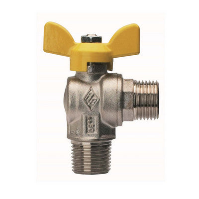 Valvola A Sfera Per Gas A Squadra, Fil. Maschio Con Att. Maschio- 1/2 X 1/2 Dn 15- Rb- Pezzi 1