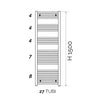 Termoarredo Linea Kalura Diritto H 1500- Bianco Int. 400 - L 450- Aton- Pezzi 1