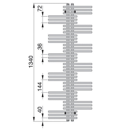 Termoarredo Zehnder Yucca H. 1340- Bianco Largh. Cm 50- Zehnd- Pezzi 1