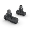 Valvola E Detentore A Squadra Zehnder Design Line- 1/2 Nero- Zehnd- Pezzi 1