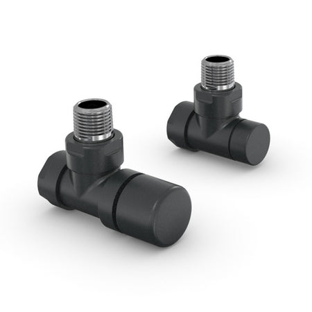 Valvola E Detentore A Squadra Zehnder Design Line- 1/2 Nero- Zehnd- Pezzi 1