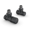 Valvola E Detentore A Squadra Zehnder Design Line- 1/2 Nero- Zehnd- Pezzi 1