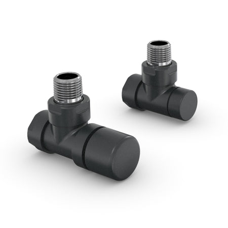 Valvola E Detentore A Squadra Zehnder Design Line- 1/2 Nero- Zehnd- Pezzi 1