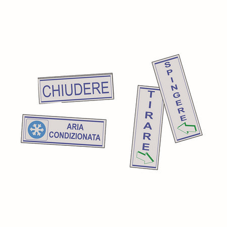 Etichetta Adesiva Segnaletica Cm 15 X 5- Spingere Verticale- Ff- Pezzi 1