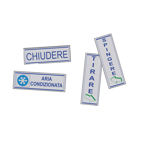 Etichetta Adesiva Segnaletica Cm 15 X 5- Aria Condizionata- Ff- Pezzi 1