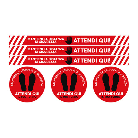 Adesivi Segnaletica Da Pavimento Per Distanza Di Sicurezza- Tondo Yellow Diam. 30 Cm- Senza- Pezzi 1