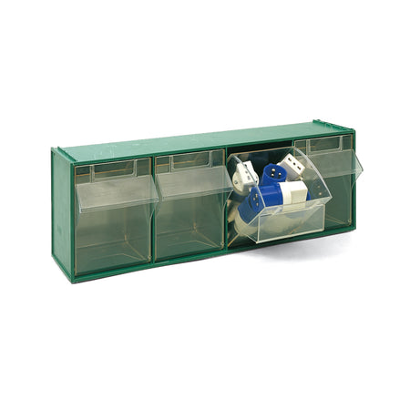 Cassettiera Sovrapponibile In Pp Fox 104 - Mm 600X177X H.206- Verde Lxpxh = Mm 600X177X206- Dh- Pezzi 1