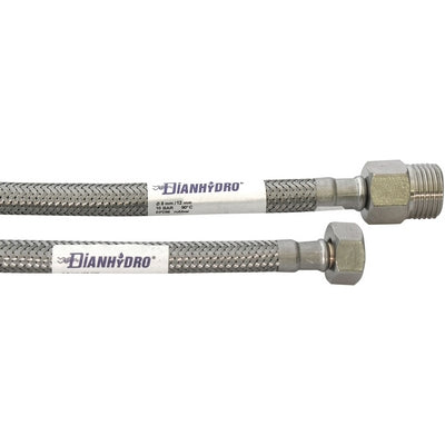 Flessibile Inox Modello Prolungato Cm. 25- Mf 3/8 X 3/8- Dh- Pezzi 1