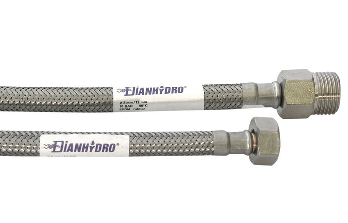 Flessibile Inox Modello Prolungato Cm. 35- Mf 3/8 X 1/2- Dh- Pezzi 1