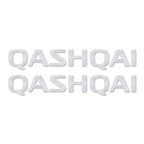 2 ADESIVI/STICKERS in Resina 3D SCRITTA QASHQAI compatibile per AUTO SUV NISSAN