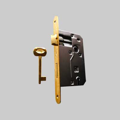 Serratura Per Porte In Legno 'Patent' Frontale Bordo Tondo Bonaiti E50 Nichelata - Bonaiti