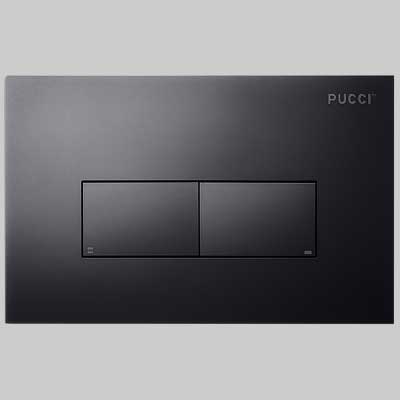 Placca Di Comando Eco Linea Acrilico Doppio Tasto Nero Opaco Pucci