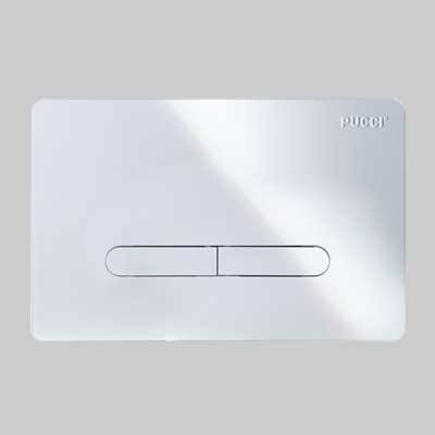 Placca Di Comando Eco Tratto Doppio Tasto Bianca Pucci