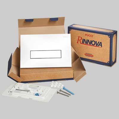 Kit Sara Mono Tasto Telaio + Placca Cm.28 Sp.1,0 Cromata Pucci