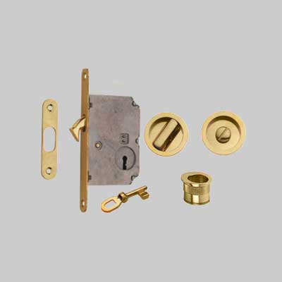 Kit Per Porte Scorrevoli - Solo Quadro Ottone Lucido