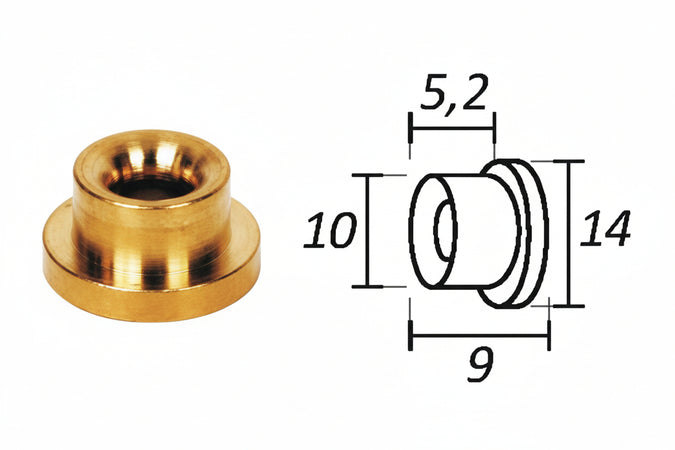 Passafilo In Ottone Per Testine Con Sede- - Ø Mm.9, Ø Esterno Mm.14 - 10 Pezzi