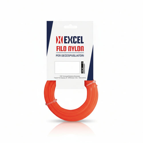 Filo Per Decespugliatore In Nylon Quadro Arancio Mm.3,3 In Matassa Da Mt.100 Excel