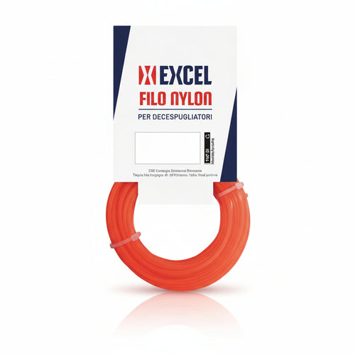 Filo Per Decespugliatore In Nylon Quadro Arancio- - Mm.3,5 In Matassa Da Mt.50 - 1 Blister Excel
