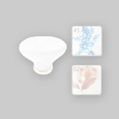 Pomolo Per Mobili In Ceramica 'P02' 24X34 Mm - Bianco - Metal Group