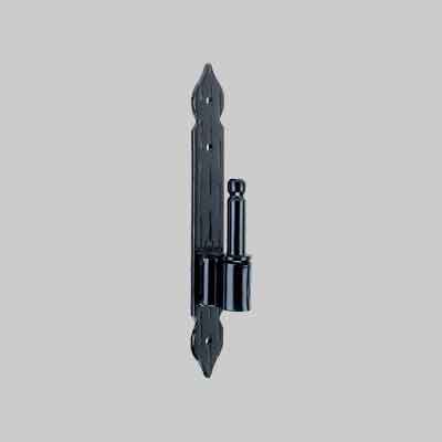 Cardine Su Piastra 20X3 Cm - Mod. Rigata, Finitura Nero Goffrata