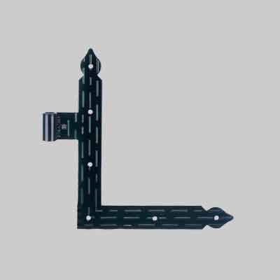 Bandella Ad Angolo 25X20 Cm - Dx - Mod. Rigata, Finitura Nero Goffrato