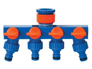 Presa Rubinetto 4 Uscite- - Cm.17,5X6,5X10,5 - Peso Gr.155 - 2 Pezzi Il Campo