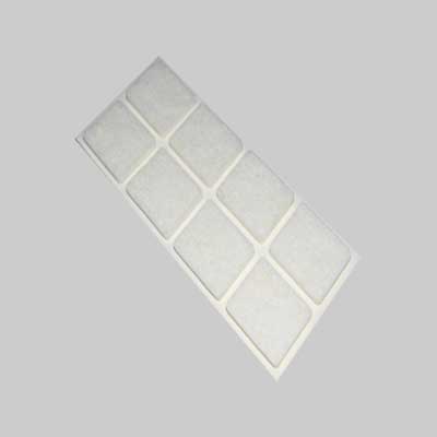 Feltrini Rettangolari 25X35 Mm - Bianco - Blister 6 Pezzi