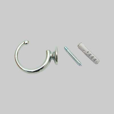 Gancetto Per Tendaggi Leggero 29 Mm - Cromo - Blister 2 Pezzi