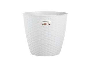 Vaso Natural Bianco- - Ø Cm.24X22.2H. - Lt.6.2 - 2 Pezzi Stefanplast