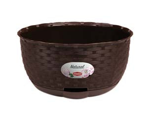 Ciotola Natural Moka Con Riserva D'Acqua Diametro Cm. 30- - Cm.30X14.5H. - Lt. 5.9 - 2 Pezzi Stefanplast