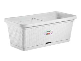 Fioriera Natural Bianca Con Riserva D'Acqua Cm. 80 Cm.80 Lt.66 Stefanplast