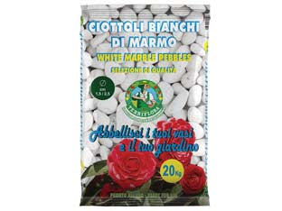 Ciottolo Bianco In Marmo- - Kg.20 Mm.25/40 - 1 Busta Terriflora