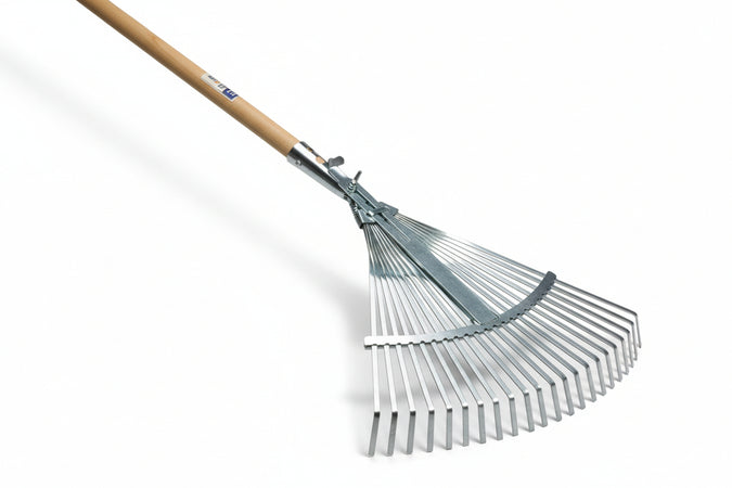 Scopa Da Giardino In Metallo Regolabile Con Manico Attacco Conico- - 21 Denti - 5 Pezzi Agef