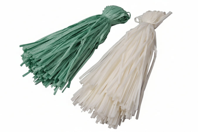 Rafia Sintetica In Mazzetti- - Gr.200 Mazzetti Da Mt.1,2 Colore Avorio - 15 Kg