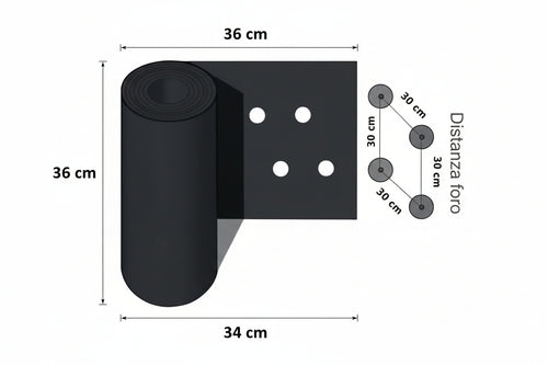 Foglia Polietilene Nera Pacciamatura 2 Fori Passo Cm.30 H.Cm.120- - Rotolo Mt.100 - 1 Rotolo