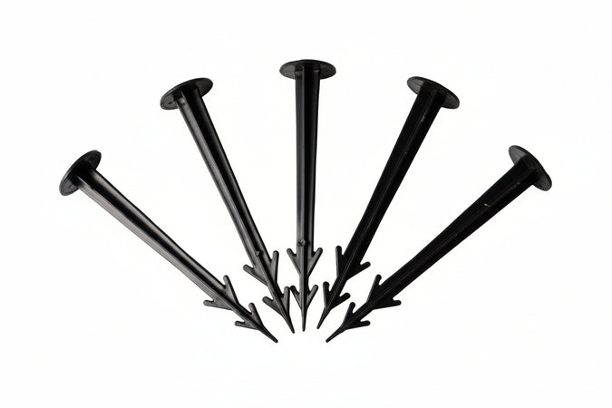 Chiodo Ferma Telo In Nylon E Fibra Di Vetro Nero- - Mm.110 - Testa Mm.25 - Conf. Pz.20 - 5 Busta T-Rex